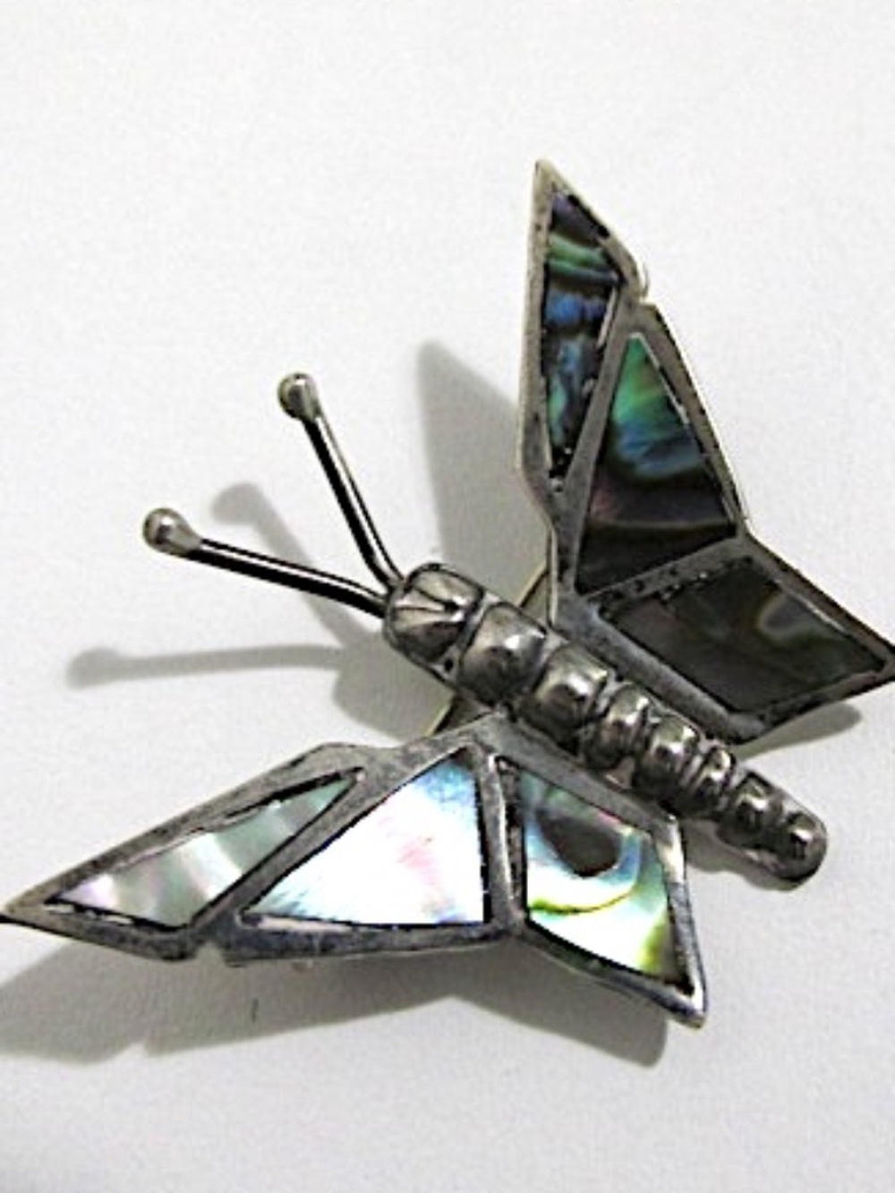 VTG Sterling Silver & Abalone Butterfly Brooch